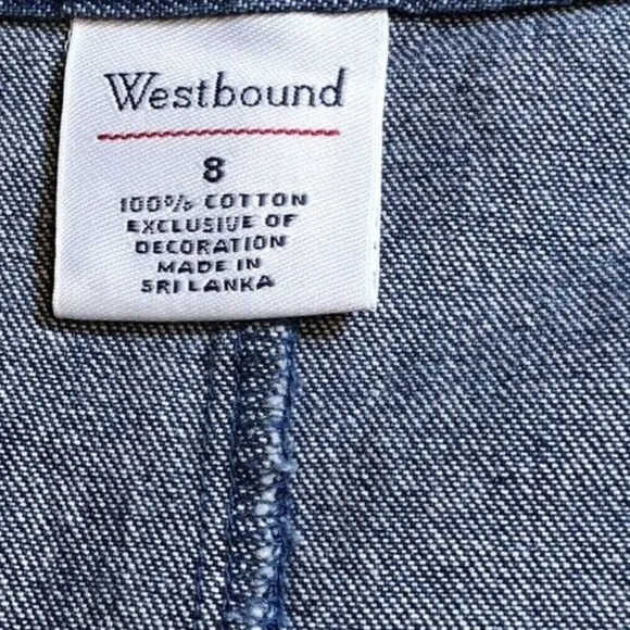 Vintage Jean Denim Skirt Embroidered Christmas Westbound Long Vented Modest - Picture 9 of 10